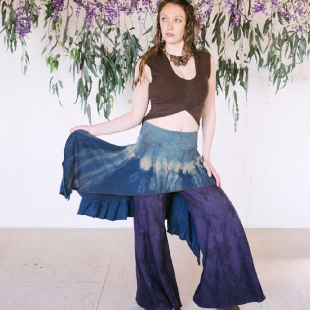 Calicoalchemy RUST Hemp Skirt Handmade herbal dyed - Picture 2 of 8